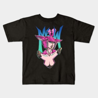 MEOW: Robot Cat Girl Kids T-Shirt